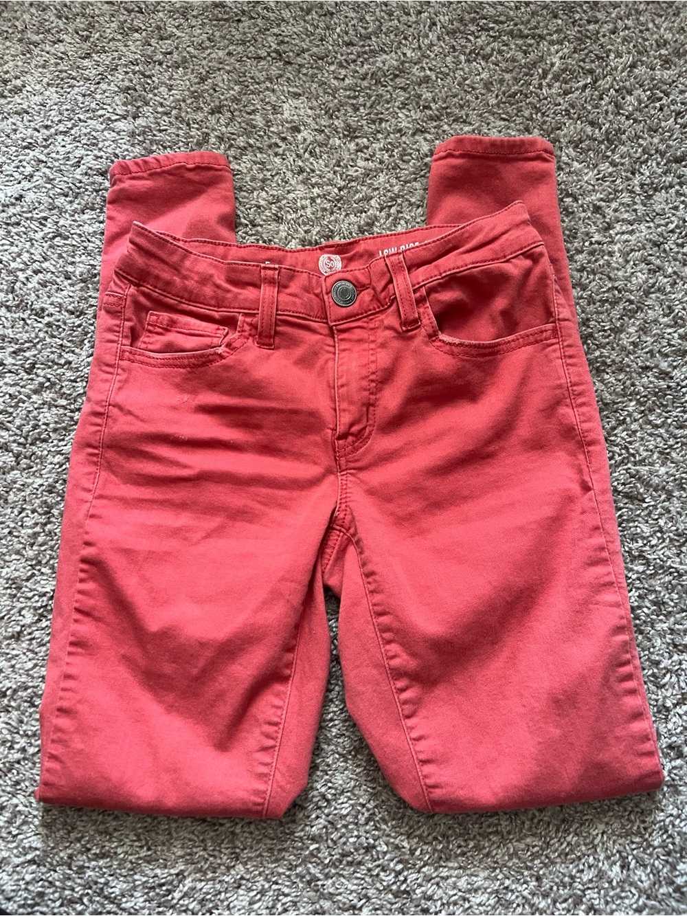 Girls salmon Skinny Stretch Pants